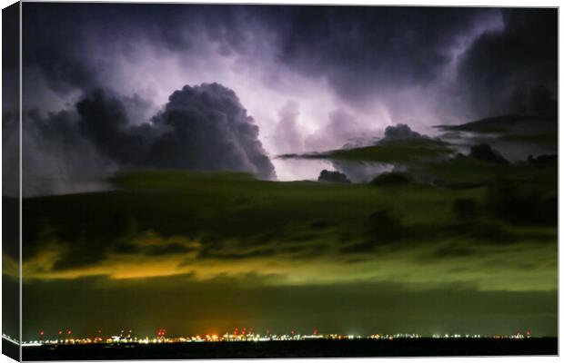 Light Show on a Cloudy Sky Canvas Print by Antonio Ribeiro