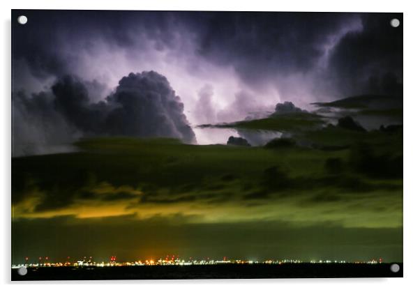 Light Show on a Cloudy Sky Acrylic by Antonio Ribeiro