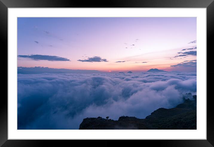 Landscape of view of Sunrise over the Cloud  Framed Mounted Print by Ambir Tolang