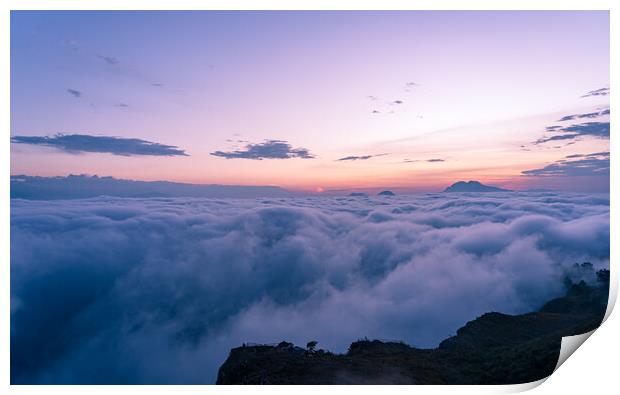 Landscape of view of Sunrise over the Cloud  Print by Ambir Tolang