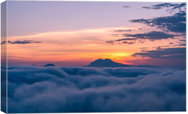 Landscape of view of Sunrise over the Cloud  Canvas Print by Ambir Tolang