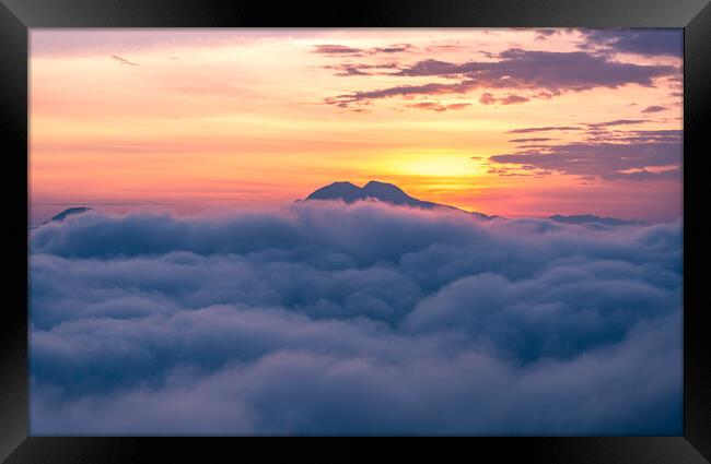 Landscape of view of Sunrise over the Cloud  Framed Print by Ambir Tolang