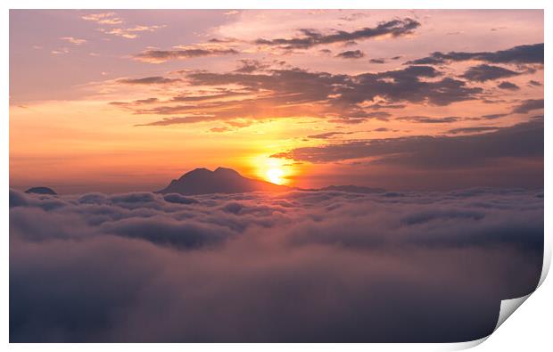 Landscape of view of Sunrise over the Cloud  Print by Ambir Tolang
