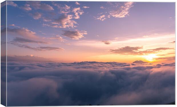 Landscape of view of Sunrise over the Cloud  Canvas Print by Ambir Tolang