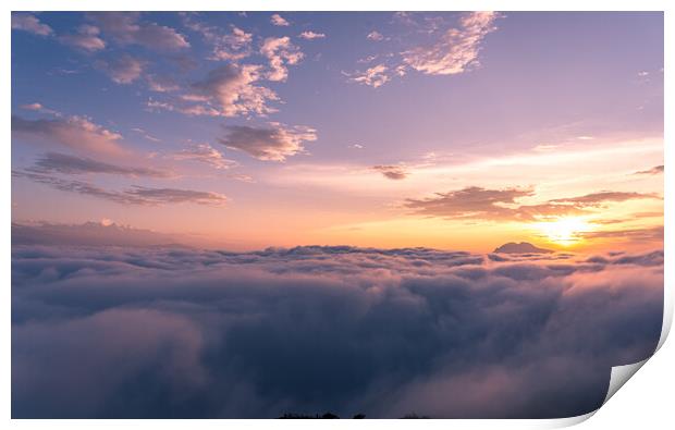 Landscape of view of Sunrise over the Cloud  Print by Ambir Tolang