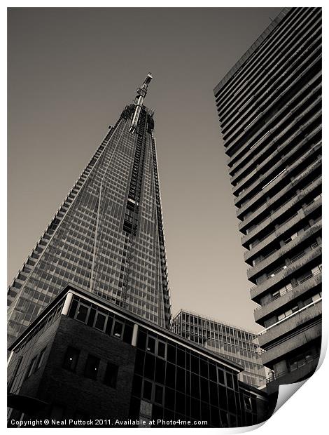 The Shard & a Tall Guy Print by Neal P