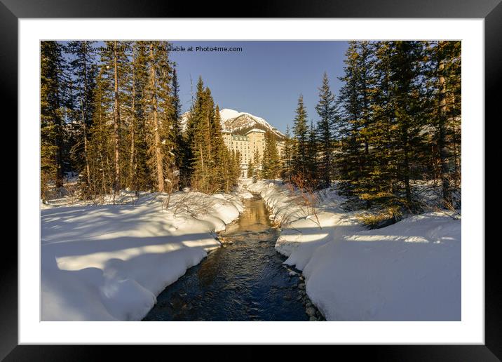 Winter's Touch at Lake Louise Framed Mounted Print by rawshutterbug 