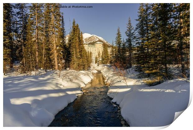 Winter's Touch at Lake Louise Print by rawshutterbug 