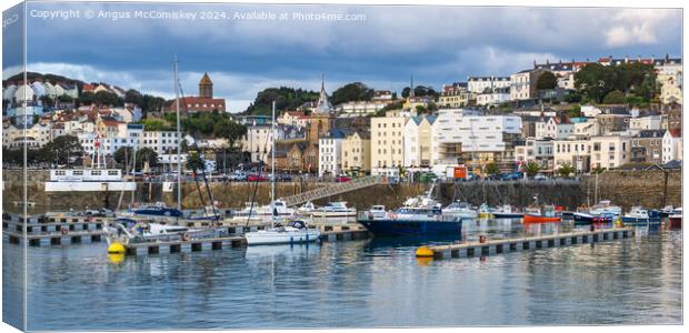 St Peter Port waterfront Guernsey, Channel Islands Canvas Print by Angus McComiskey