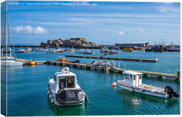 St Peter Port harbour in Guernsey, Channel Islands Canvas Print by Angus McComiskey