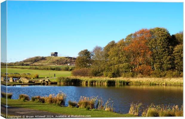 Herrington Country Park and Penshaw Monument Canvas Print by Bryan Attewell