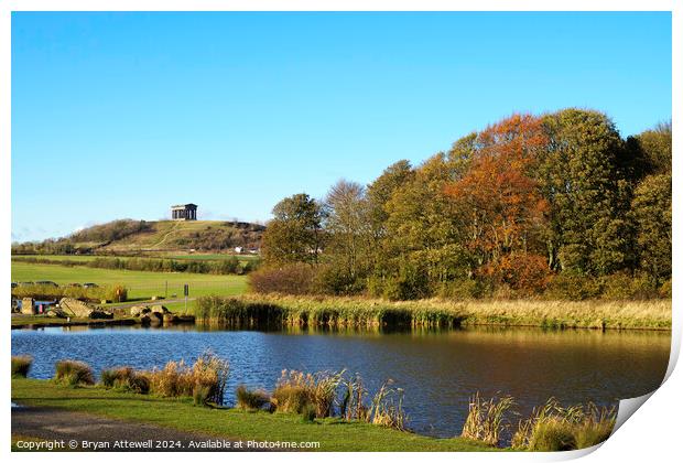 Herrington Country Park and Penshaw Monument Print by Bryan Attewell