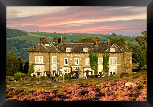 The Cow and Calf Pub Ilkley Moor Framed Print by Alison Chambers