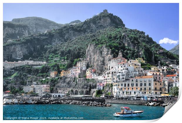 Amalfi Port and Coast Italy Print by Diana Mower