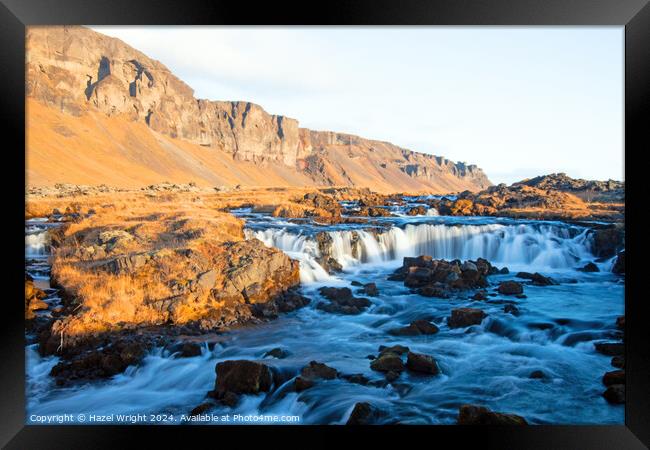Fossalar waterfall, Iceland Framed Print by Hazel Wright