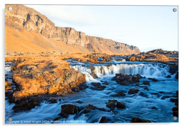 Fossalar waterfall, Iceland Acrylic by Hazel Wright