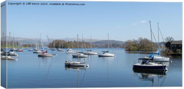 Across Lake Windermere Canvas Print by Cliff Kinch
