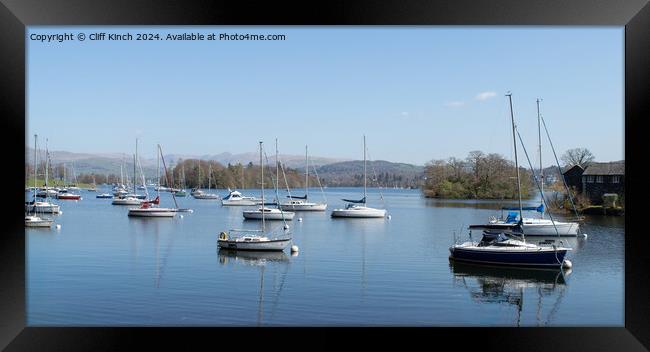 Across Lake Windermere Framed Print by Cliff Kinch