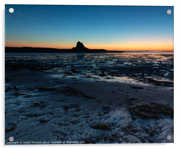 Lindisfarne Sunrise Acrylic by David Thomas