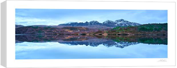 Assynt  in the Scottish highlands panorama in wint Canvas Print by JC studios LRPS ARPS