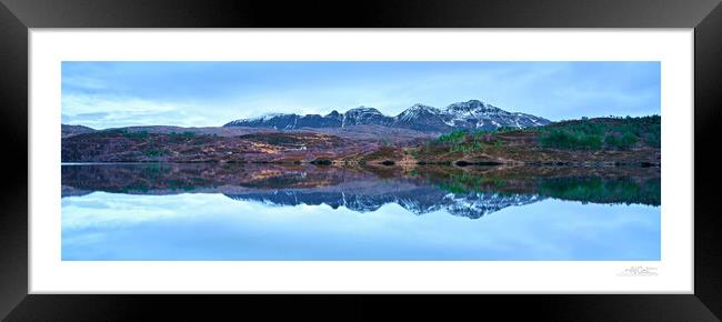 Assynt  in the Scottish highlands panorama in wint Framed Print by JC studios LRPS ARPS