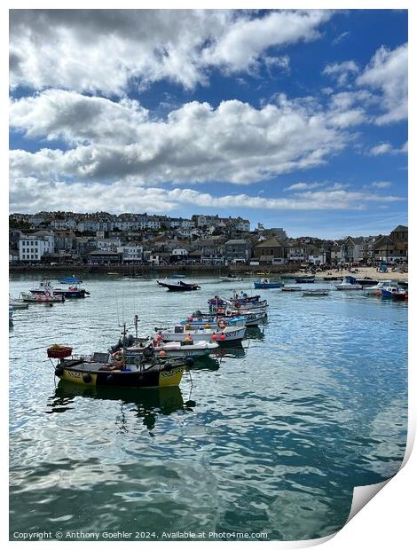 St Ives harbour Print by Anthony Goehler