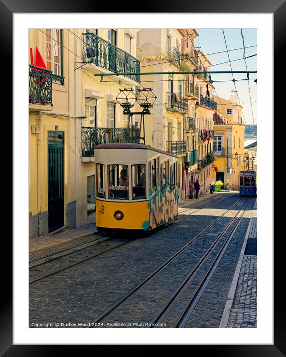 Lisbon tram Framed Mounted Print by Dudley Wood