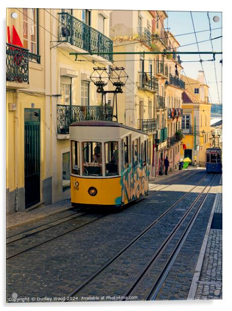 Lisbon tram Acrylic by Dudley Wood
