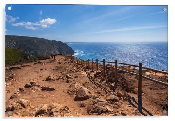 Atlantic Ocean Viewpoint At Cabo Da Roca In Portugal Acrylic by Artur Bogacki