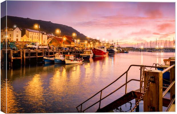 Scarborough Harbour at Dawn Canvas Print by Tim Hill