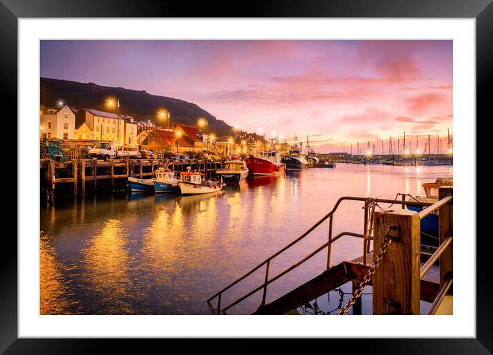 Scarborough Harbour at Dawn Framed Mounted Print by Tim Hill