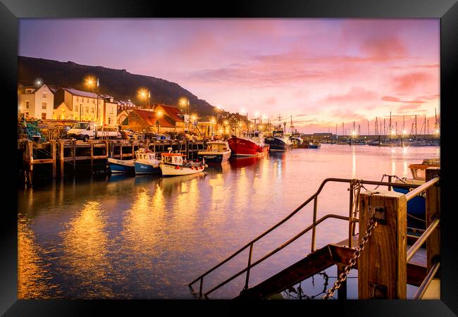 Scarborough Harbour at Dawn Framed Print by Tim Hill