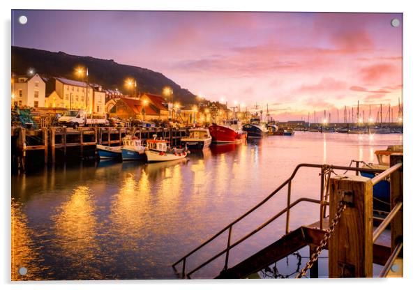 Scarborough Harbour at Dawn Acrylic by Tim Hill