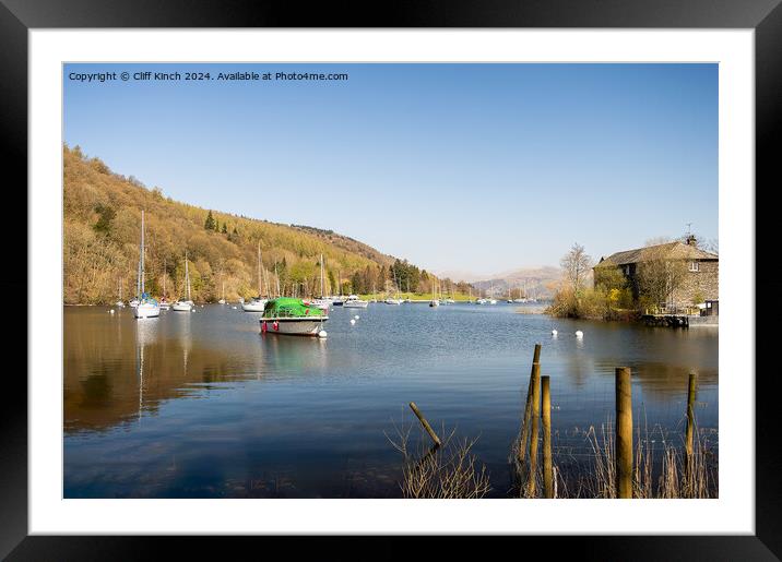 Serene Lake Windermere Framed Mounted Print by Cliff Kinch