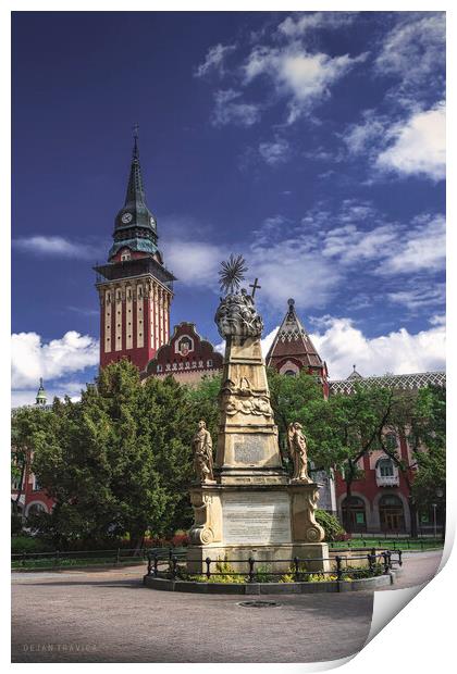 Holy Trinity monument in Subotica, Serbia Print by Dejan Travica