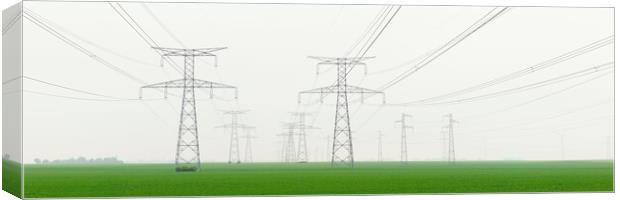 Electricity Pylons France Canvas Print by Sonny Ryse