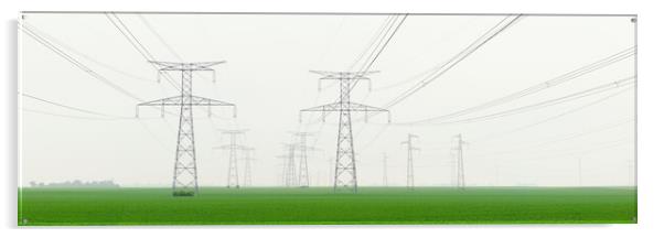 Electricity Pylons France Acrylic by Sonny Ryse