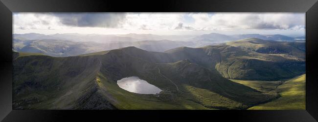 Helvellyn and striding edge Aerial Lake District Framed Print by Sonny Ryse
