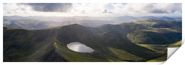 Helvellyn and striding edge Aerial Lake District Print by Sonny Ryse