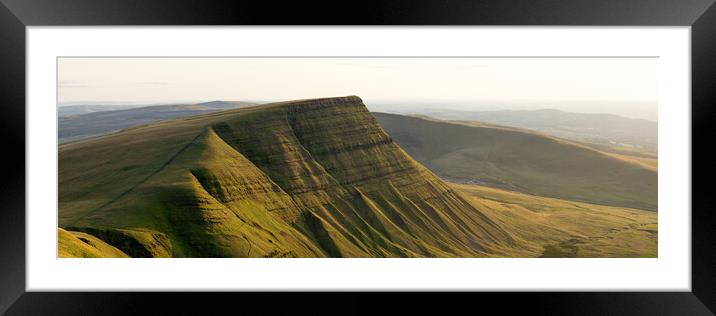 Picws Du Mountain Carmarthen Fans Aerial Wales Framed Mounted Print by Sonny Ryse