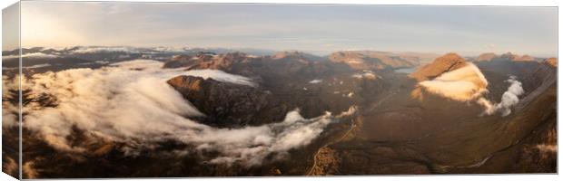Torridon Mountains Cloud Inversion Scotland Aerial Canvas Print by Sonny Ryse