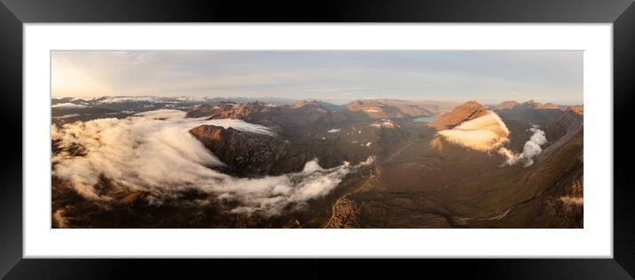 Torridon Mountains Cloud Inversion Scotland Aerial Framed Mounted Print by Sonny Ryse
