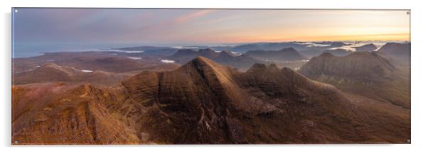 Beinn Alligin Mountain at sunrise Torridon Scottish Highlands Acrylic by Sonny Ryse