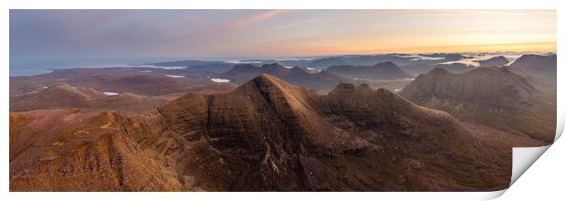 Beinn Alligin Mountain at sunrise Torridon Scottish Highlands Print by Sonny Ryse