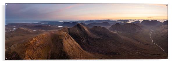 Beinn Alligin Mountain at sunrise Torridon Scotland Acrylic by Sonny Ryse