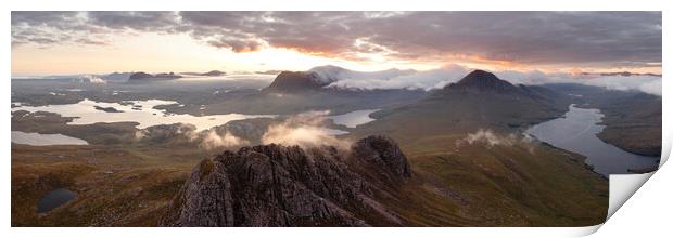 Stac Polliadh sunrise Assynt Scotland Print by Sonny Ryse