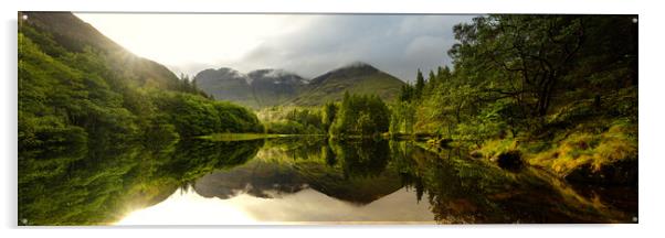 Bidean Nam Bian Moutnain and Glencoe Loch Torren Lochan Scotland Acrylic by Sonny Ryse