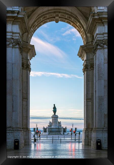 View through Arco da Rua Augusta, Lisbon Framed Print by Jim Monk