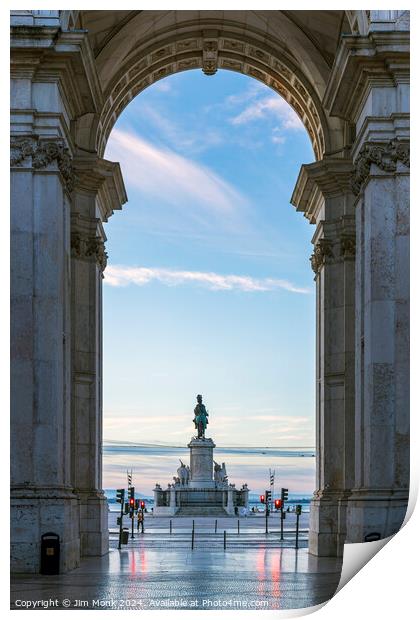 View through Arco da Rua Augusta, Lisbon Print by Jim Monk