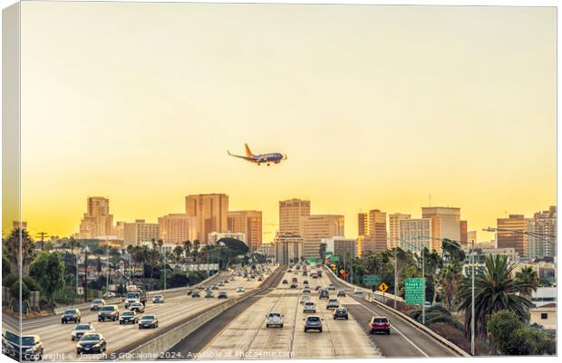 Commuting - Downtown San Diego Canvas Print by Joseph S Giacalone